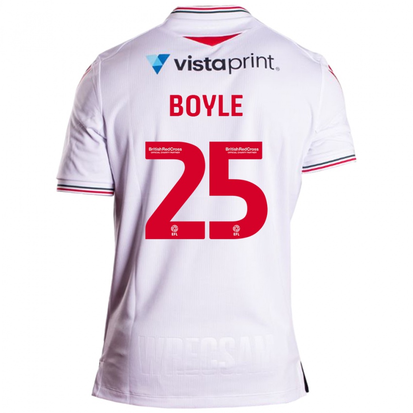 Kobiety Will Boyle #25 Biały Wyjazdowa Koszulka 2023/24 Koszulki Klubowe