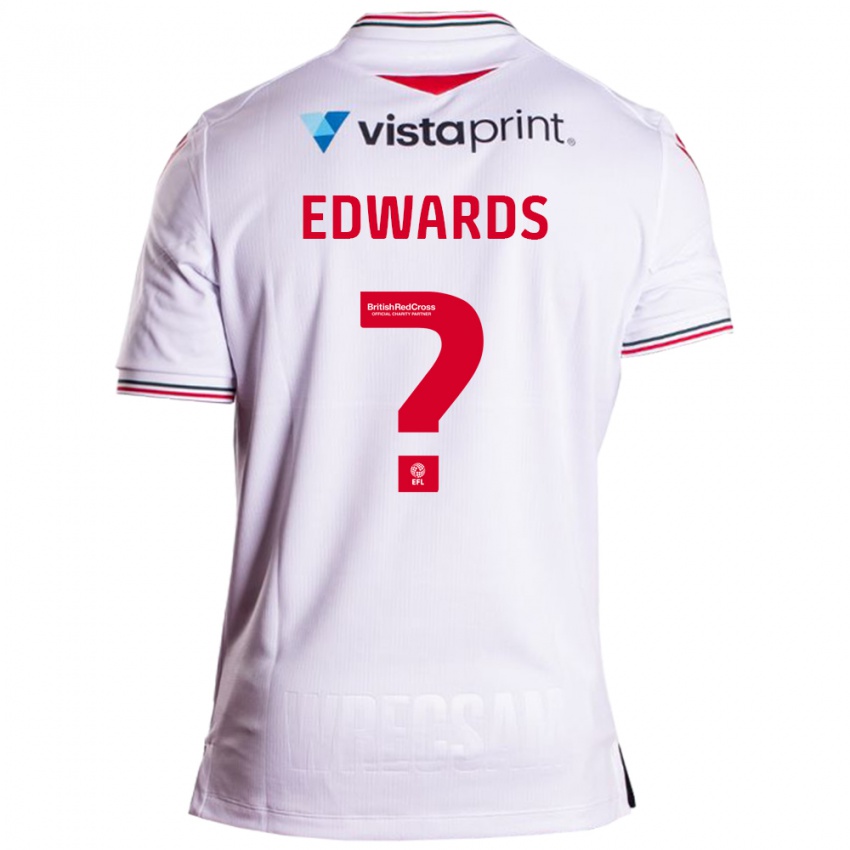 Kobiety Callum Edwards #0 Biały Wyjazdowa Koszulka 2023/24 Koszulki Klubowe