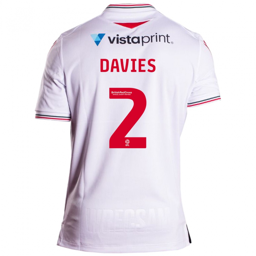 Kobiety Phoebe Davies #2 Biały Wyjazdowa Koszulka 2023/24 Koszulki Klubowe