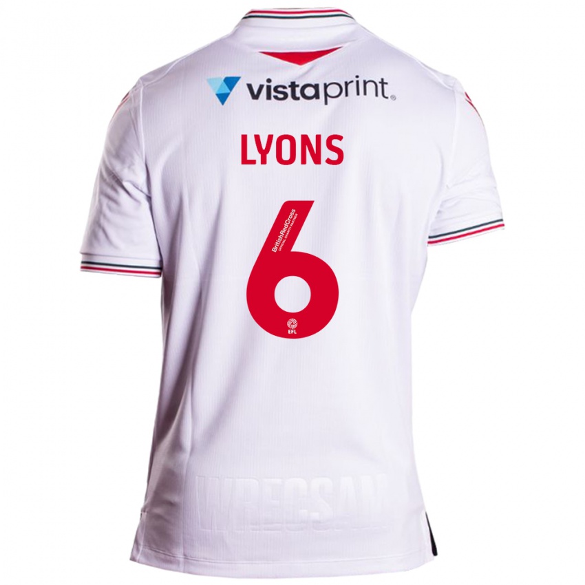 Kobiety Lauryn Lyons #6 Biały Wyjazdowa Koszulka 2023/24 Koszulki Klubowe