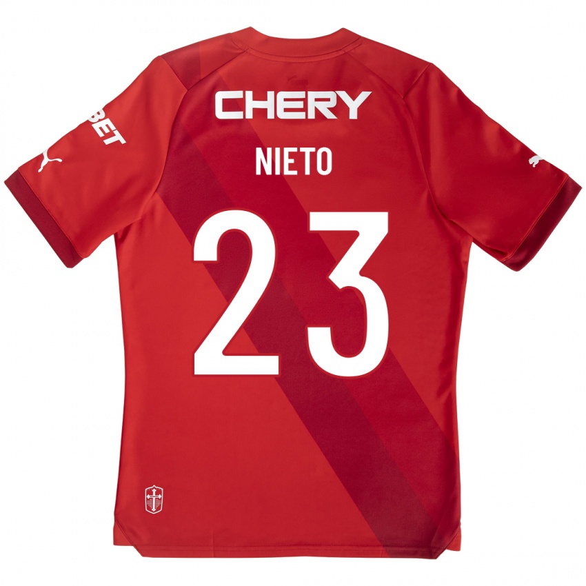 Kobiety Byron Nieto #23 Czerwony Wyjazdowa Koszulka 2023/24 Koszulki Klubowe