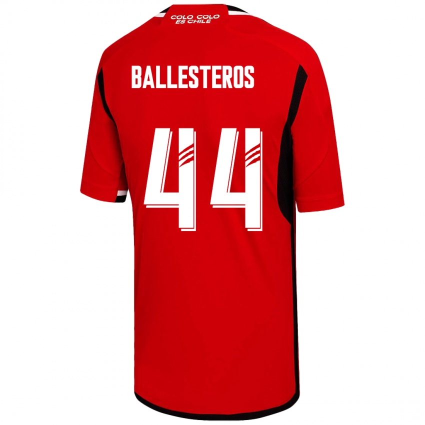 Kobiety Martín Ballesteros #44 Czerwony Wyjazdowa Koszulka 2023/24 Koszulki Klubowe