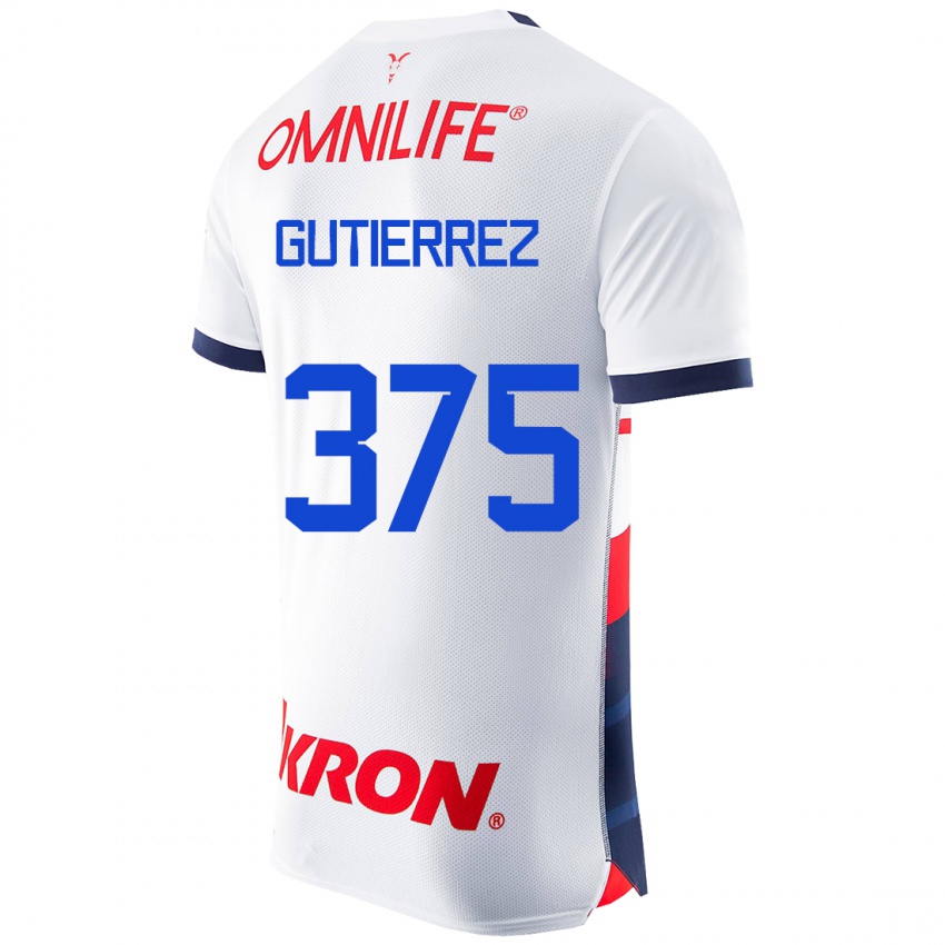 Kobiety Gerson Gutiérrez #375 Biały Wyjazdowa Koszulka 2023/24 Koszulki Klubowe