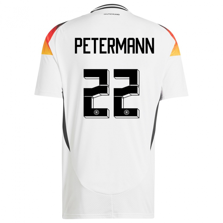 Dzieci Niemcy Lena Petermann #22 Biały Domowa Koszulka 24-26 Koszulki Klubowe