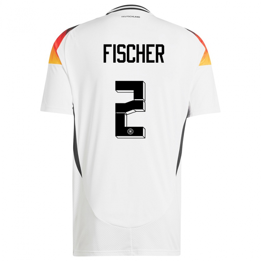 Dzieci Niemcy Kilian Fischer #2 Biały Domowa Koszulka 24-26 Koszulki Klubowe