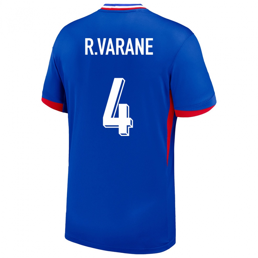 Dzieci Francja Raphael Varane #4 Niebieski Domowa Koszulka 24-26 Koszulki Klubowe