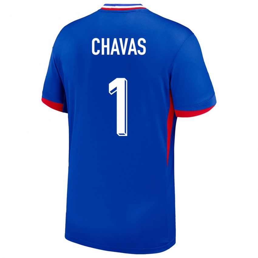 Dzieci Francja Mylene Chavas #1 Niebieski Domowa Koszulka 24-26 Koszulki Klubowe