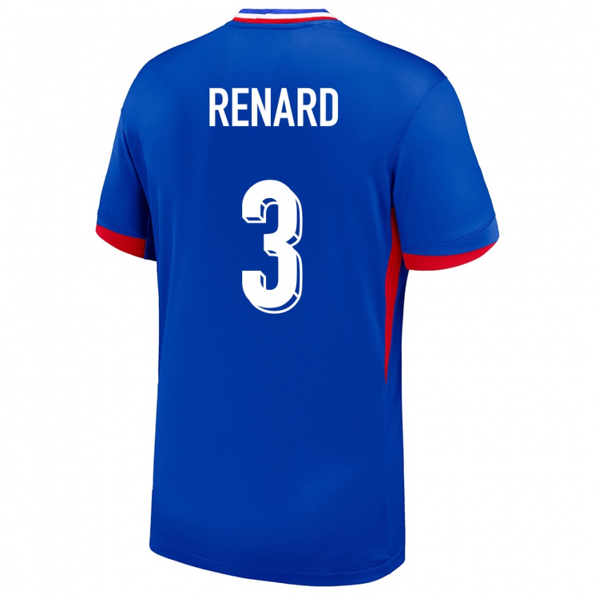 Dzieci Francja Wendie Renard #3 Niebieski Domowa Koszulka 24-26 Koszulki Klubowe