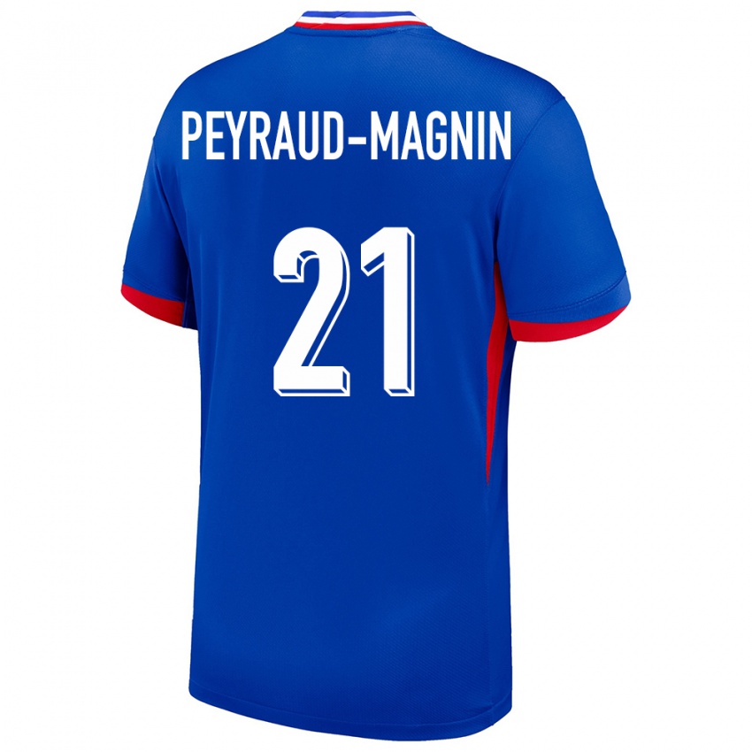 Dzieci Francja Pauline Peyraud Magnin #21 Niebieski Domowa Koszulka 24-26 Koszulki Klubowe