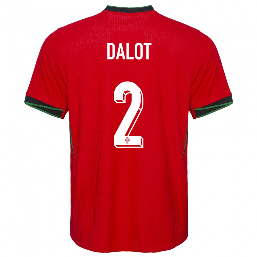 Dzieci Portugalia Diogo Dalot #2 Czerwony Domowa Koszulka 24-26 Koszulki Klubowe