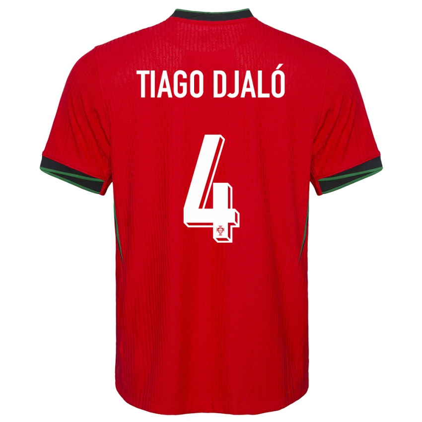 Dzieci Portugalia Tiago Djalo #4 Czerwony Domowa Koszulka 24-26 Koszulki Klubowe