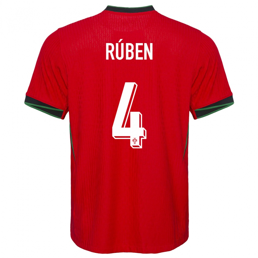 Dzieci Portugalia Ruben Dias #4 Czerwony Domowa Koszulka 24-26 Koszulki Klubowe