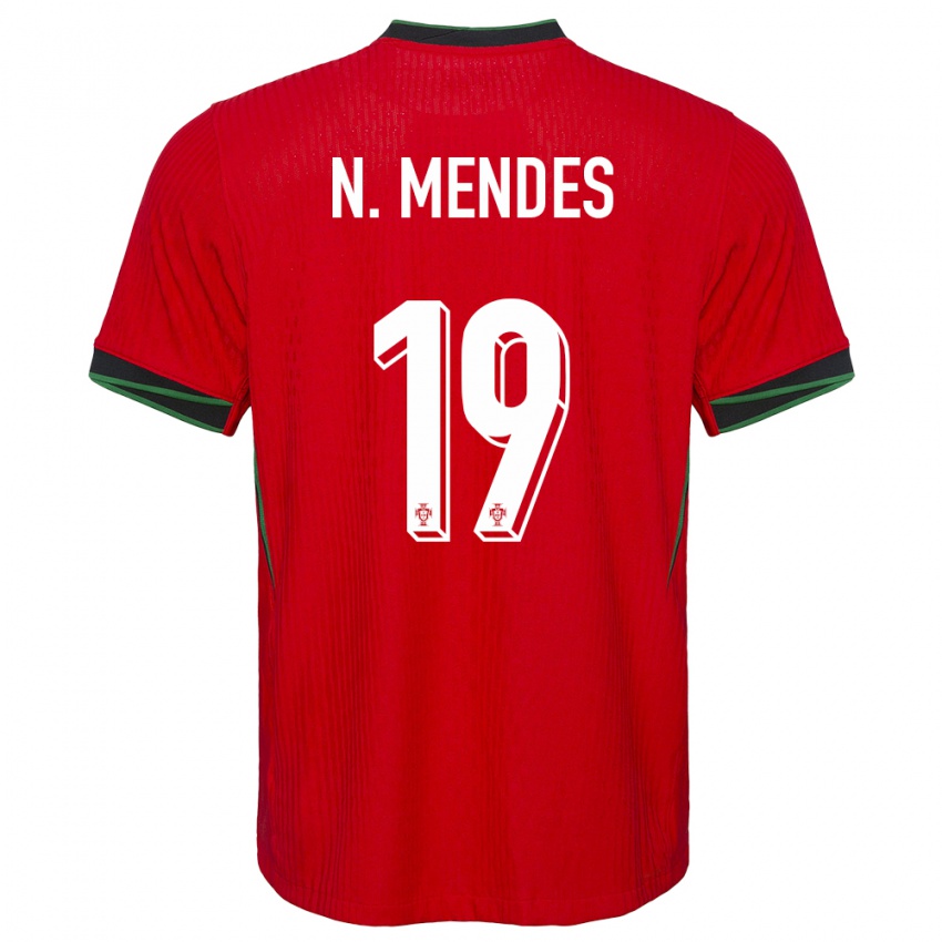 Dzieci Portugalia Nuno Mendes #19 Czerwony Domowa Koszulka 24-26 Koszulki Klubowe