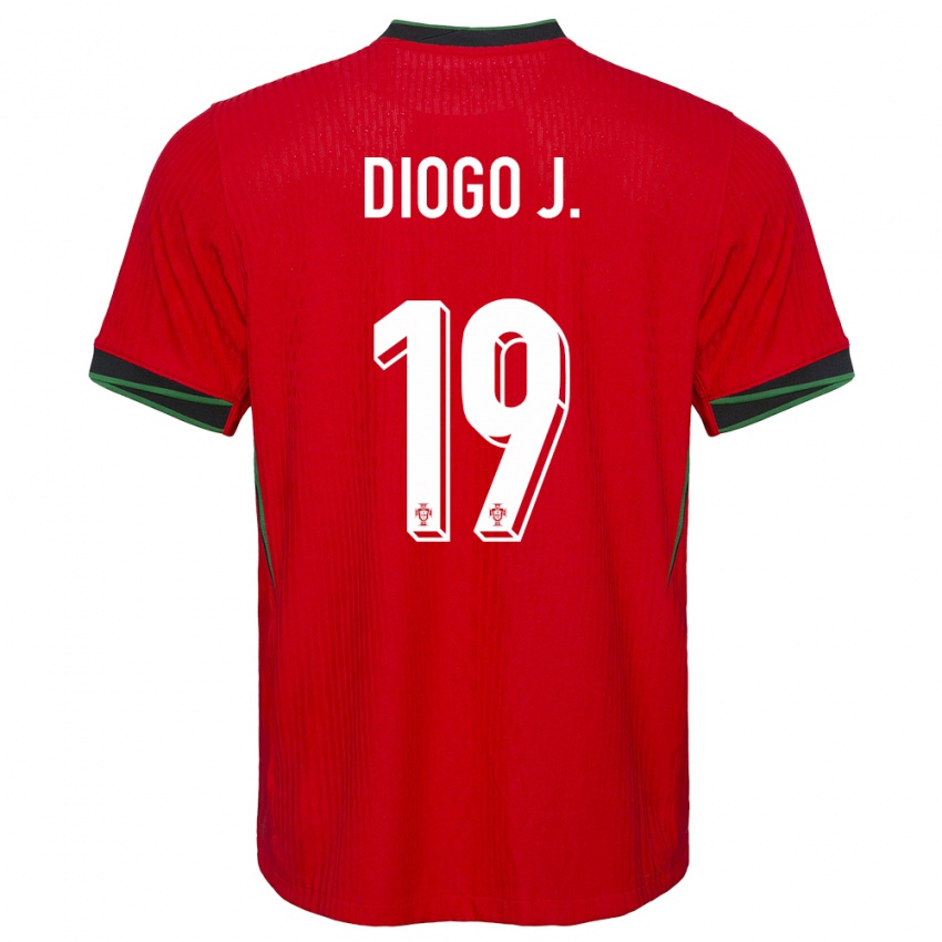 Dzieci Portugalia Diogo Jota #19 Czerwony Domowa Koszulka 24-26 Koszulki Klubowe