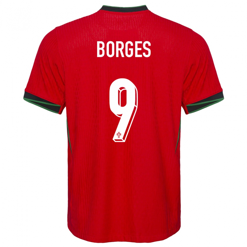 Dzieci Portugalia Ana Borges #9 Czerwony Domowa Koszulka 24-26 Koszulki Klubowe