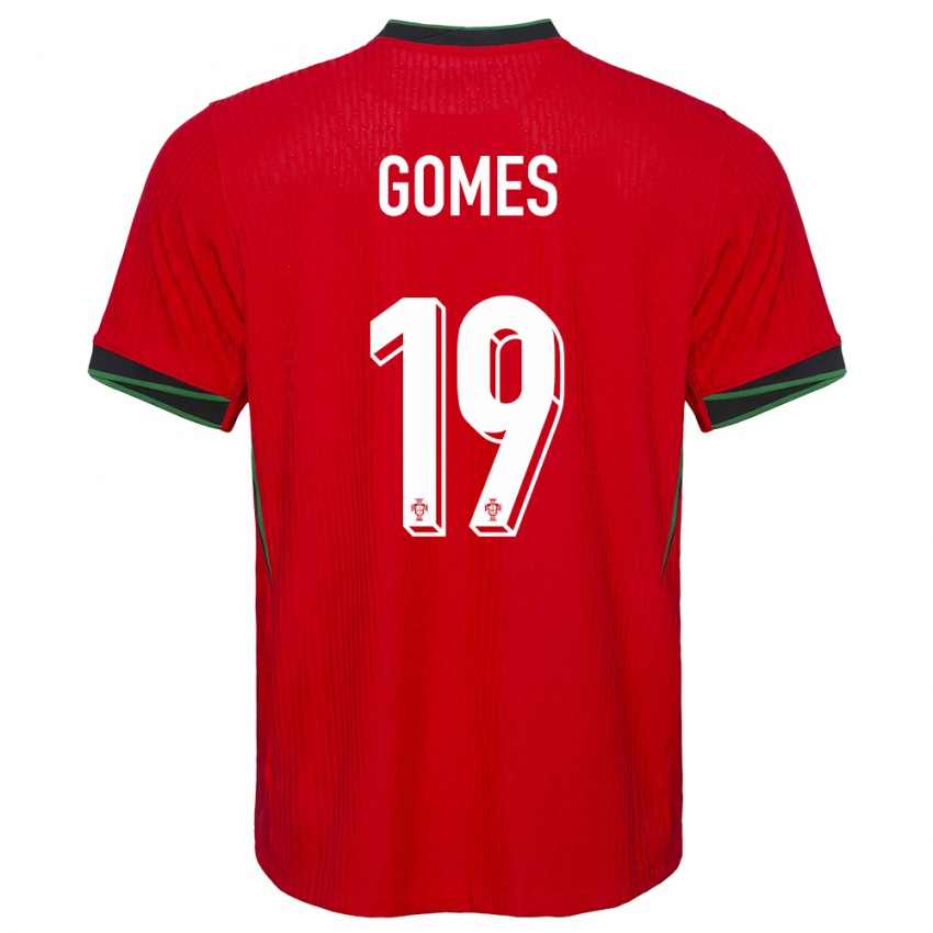 Dzieci Portugalia Diana Gomes #19 Czerwony Domowa Koszulka 24-26 Koszulki Klubowe