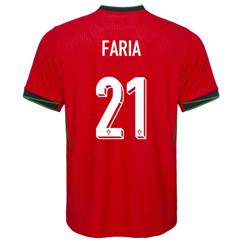 Dzieci Portugalia Andreia Faria #21 Czerwony Domowa Koszulka 24-26 Koszulki Klubowe