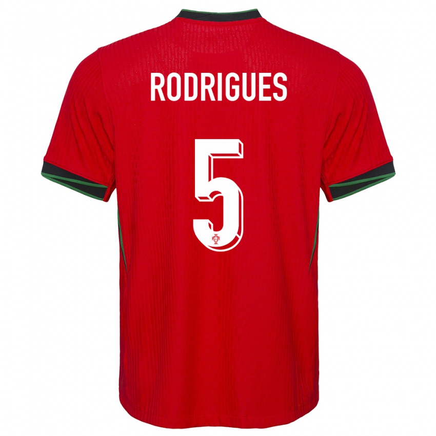 Dzieci Portugalia Rafael Rodrigues #5 Czerwony Domowa Koszulka 24-26 Koszulki Klubowe