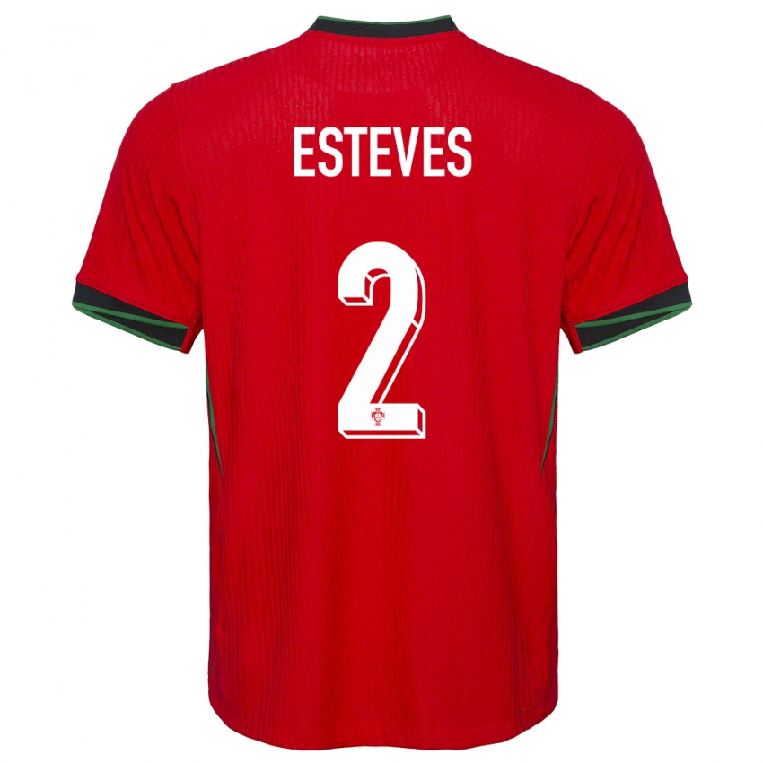Dzieci Portugalia Goncalo Esteves #2 Czerwony Domowa Koszulka 24-26 Koszulki Klubowe
