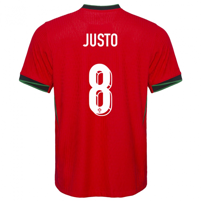 Dzieci Portugalia Samuel Justo #8 Czerwony Domowa Koszulka 24-26 Koszulki Klubowe