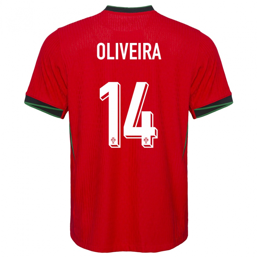 Dzieci Portugalia Hugo Oliveira #14 Czerwony Domowa Koszulka 24-26 Koszulki Klubowe