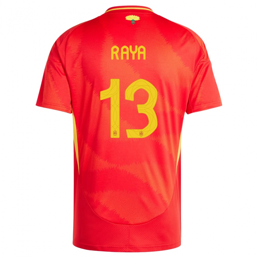 Dzieci Hiszpania David Raya #13 Czerwony Domowa Koszulka 24-26 Koszulki Klubowe