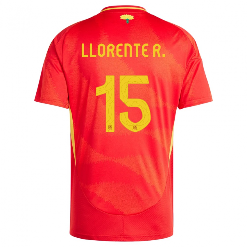 Dzieci Hiszpania Diego Llorente #15 Czerwony Domowa Koszulka 24-26 Koszulki Klubowe