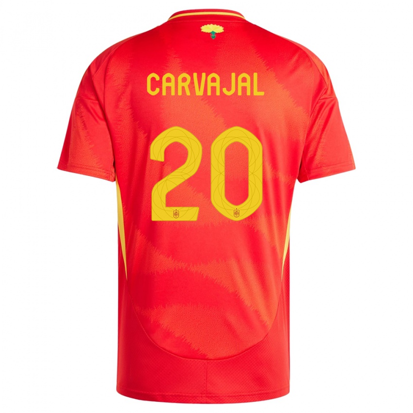 Dzieci Hiszpania Daniel Carvajal #20 Czerwony Domowa Koszulka 24-26 Koszulki Klubowe