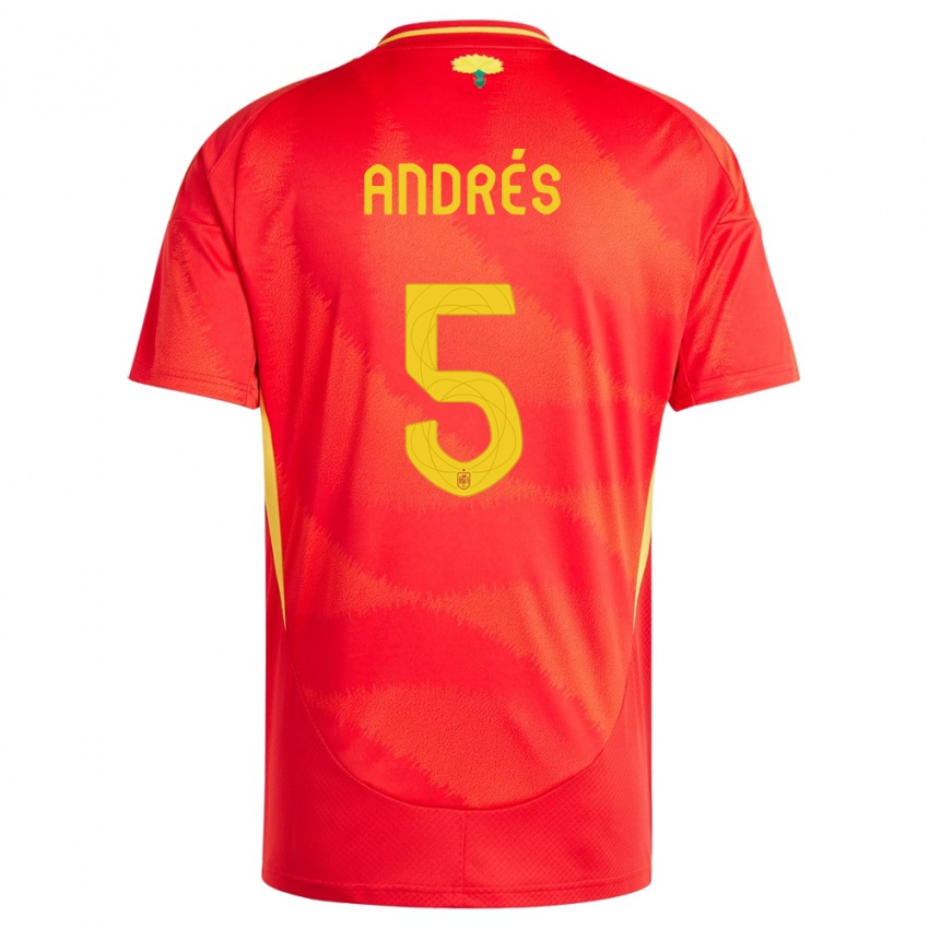 Dzieci Hiszpania Ivana Andres #5 Czerwony Domowa Koszulka 24-26 Koszulki Klubowe
