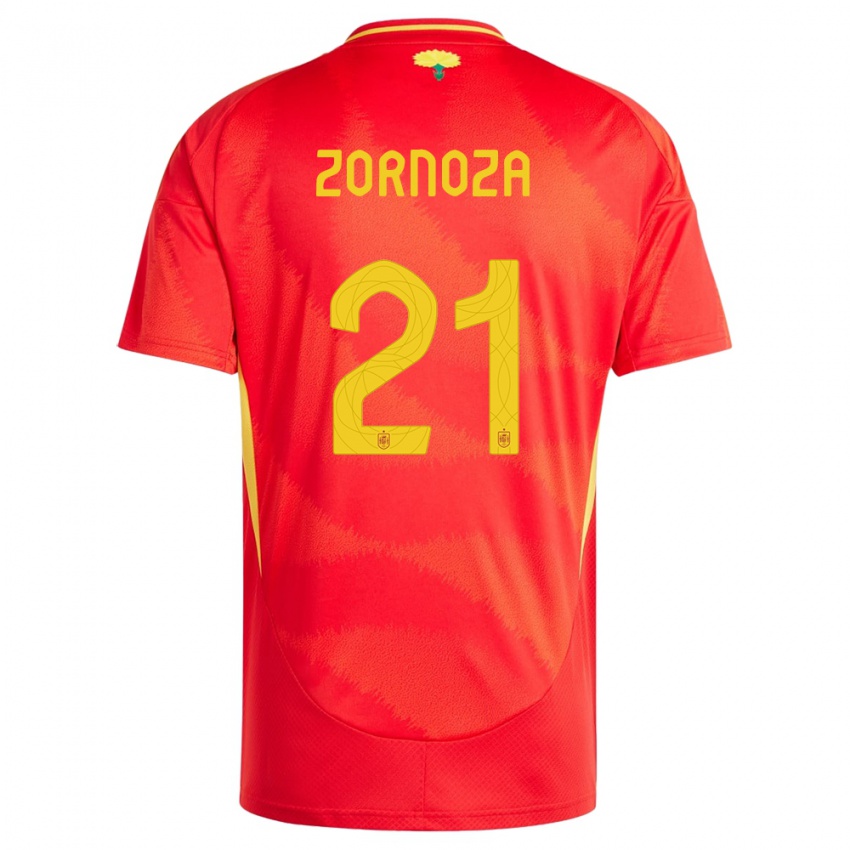 Dzieci Hiszpania Claudia Zornoza #21 Czerwony Domowa Koszulka 24-26 Koszulki Klubowe