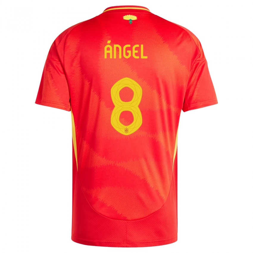 Dzieci Hiszpania Manuel Angel #8 Czerwony Domowa Koszulka 24-26 Koszulki Klubowe