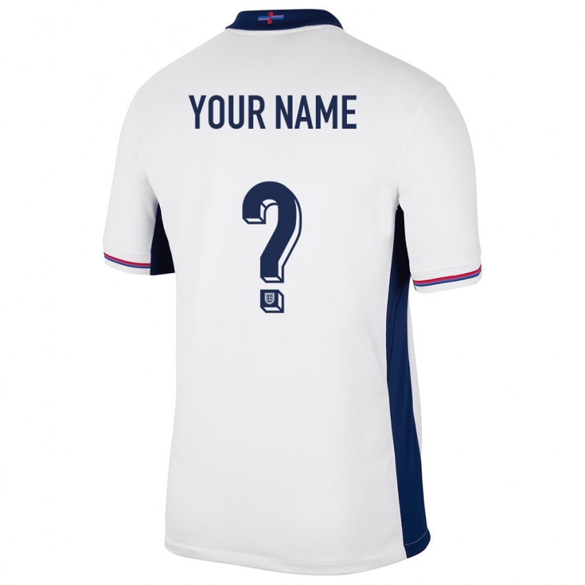 Dzieci Anglia Twoje Imię #0 Biały Domowa Koszulka 24-26 Koszulki Klubowe