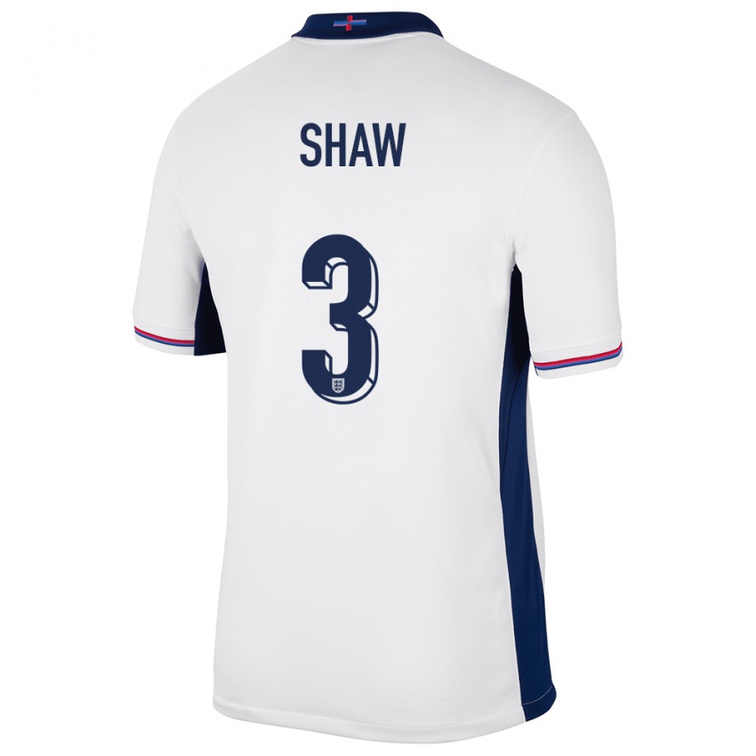 Dzieci Anglia Luke Shaw #3 Biały Domowa Koszulka 24-26 Koszulki Klubowe
