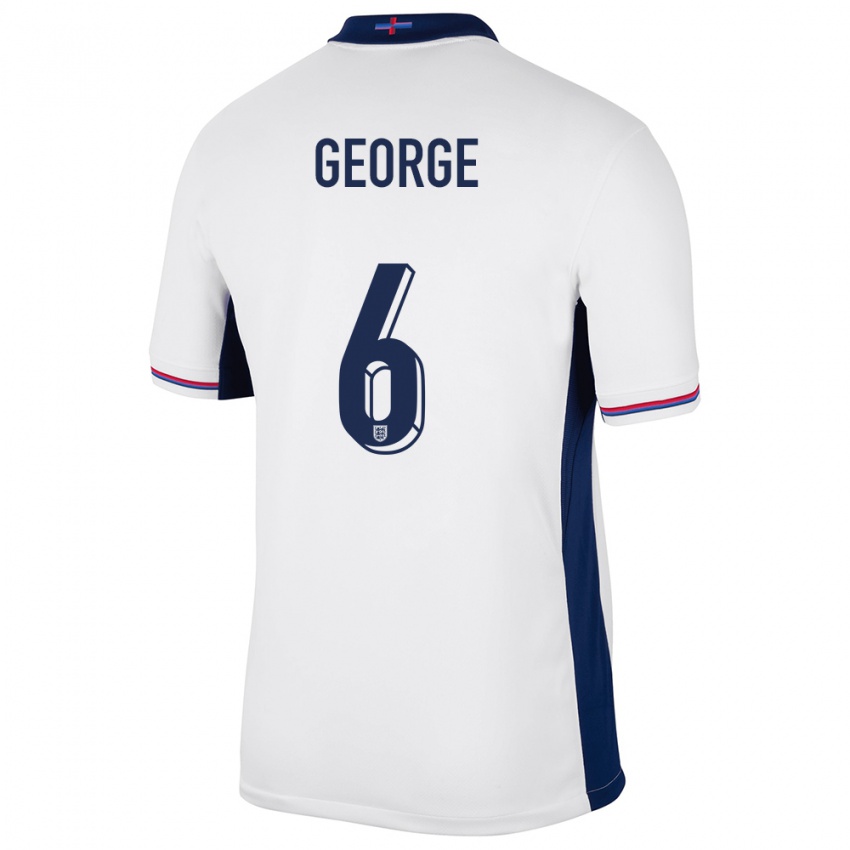 Dzieci Anglia Gabby George #6 Biały Domowa Koszulka 24-26 Koszulki Klubowe