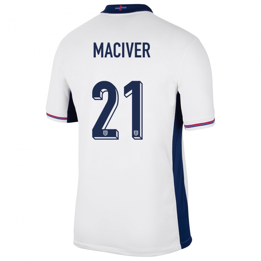 Dzieci Anglia Sandy Maciver #21 Biały Domowa Koszulka 24-26 Koszulki Klubowe