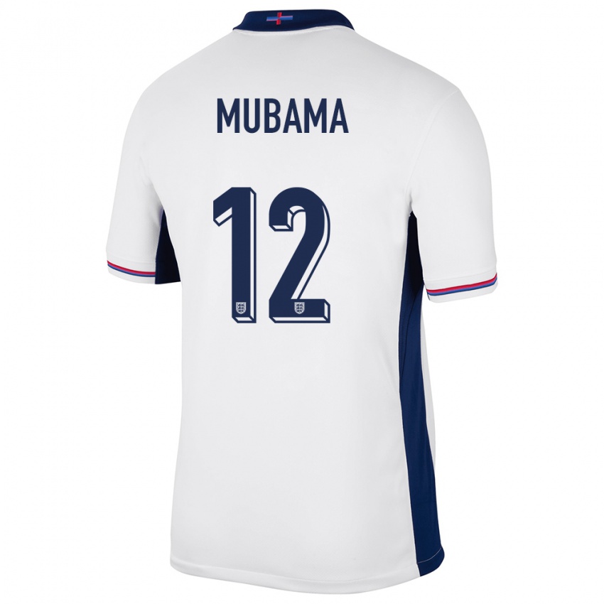 Dzieci Anglia Divin Mubama #12 Biały Domowa Koszulka 24-26 Koszulki Klubowe