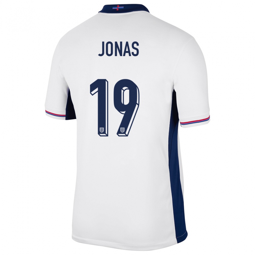 Dzieci Anglia Lee Jonas #19 Biały Domowa Koszulka 24-26 Koszulki Klubowe
