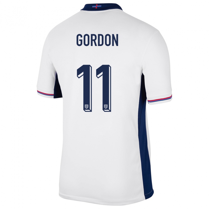 Dzieci Anglia Anthony Gordon #11 Biały Domowa Koszulka 24-26 Koszulki Klubowe