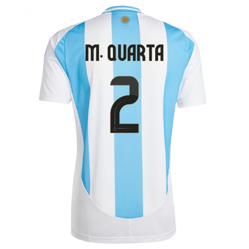 Dzieci Argentyna Lucas Martinez Quarta #2 Biało Niebieski Domowa Koszulka 24-26 Koszulki Klubowe