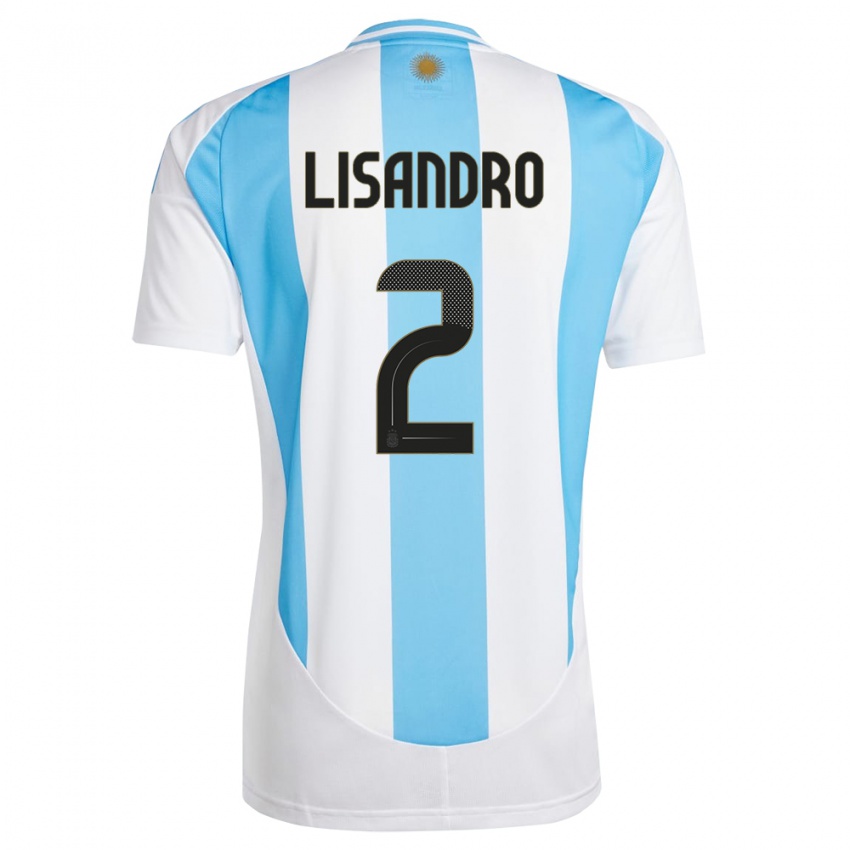 Dzieci Argentyna Lisandro Martinez #2 Biało Niebieski Domowa Koszulka 24-26 Koszulki Klubowe