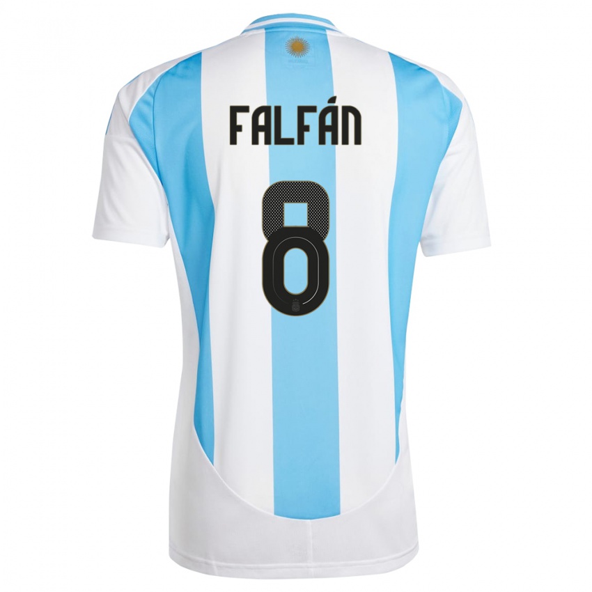 Dzieci Argentyna Daiana Falfan #8 Biało Niebieski Domowa Koszulka 24-26 Koszulki Klubowe