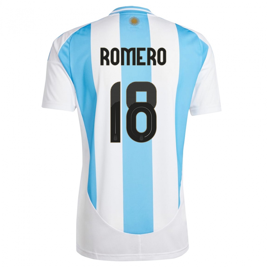 Dzieci Argentyna Luka Romero #18 Biało Niebieski Domowa Koszulka 24-26 Koszulki Klubowe