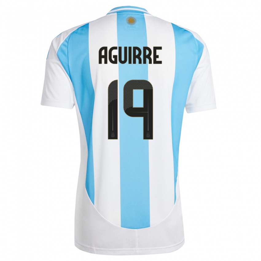 Dzieci Argentyna Brian Aguirre #19 Biało Niebieski Domowa Koszulka 24-26 Koszulki Klubowe