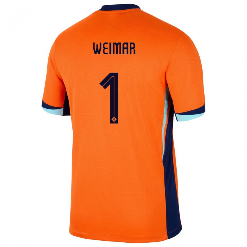 Dzieci Holandia Jacintha Weimar #1 Pomarańczowy Domowa Koszulka 24-26 Koszulki Klubowe