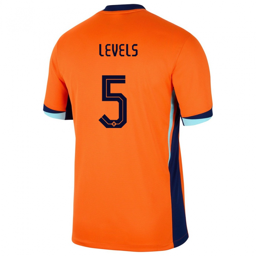 Dzieci Holandia Janou Levels #5 Pomarańczowy Domowa Koszulka 24-26 Koszulki Klubowe
