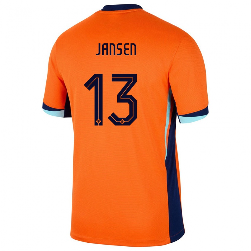 Dzieci Holandia Renate Jansen #13 Pomarańczowy Domowa Koszulka 24-26 Koszulki Klubowe