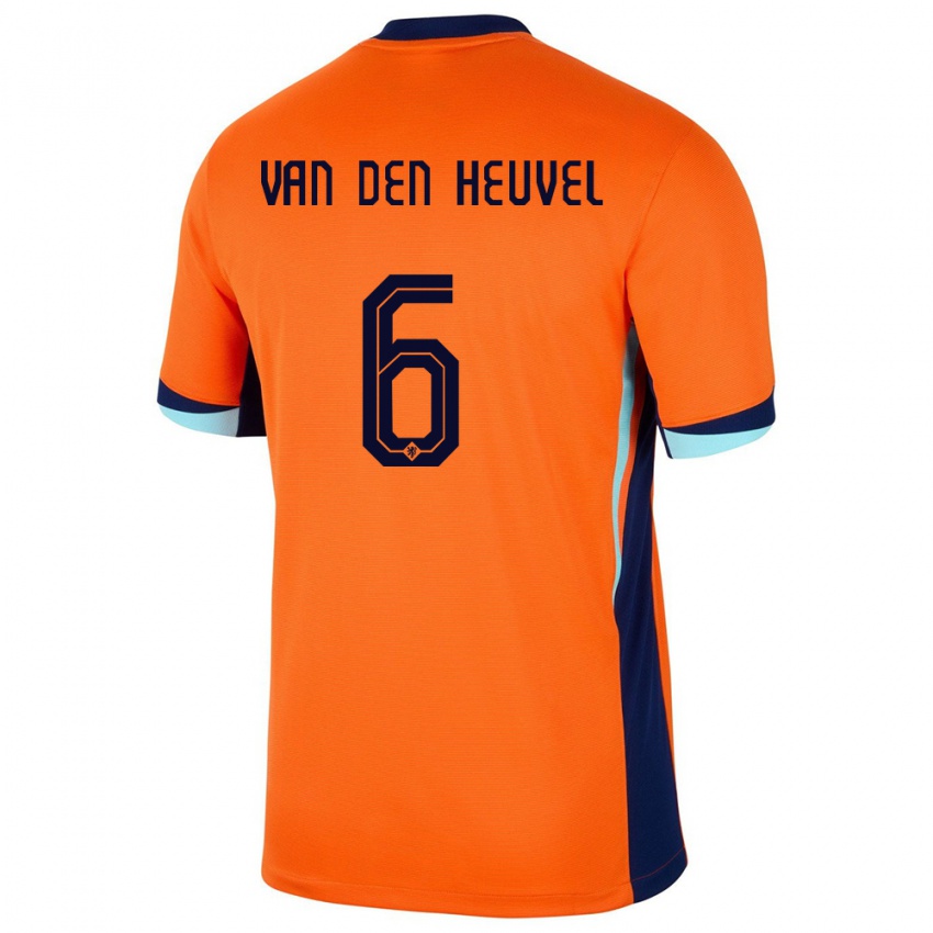 Dzieci Holandia Tim Van Den Heuvel #6 Pomarańczowy Domowa Koszulka 24-26 Koszulki Klubowe