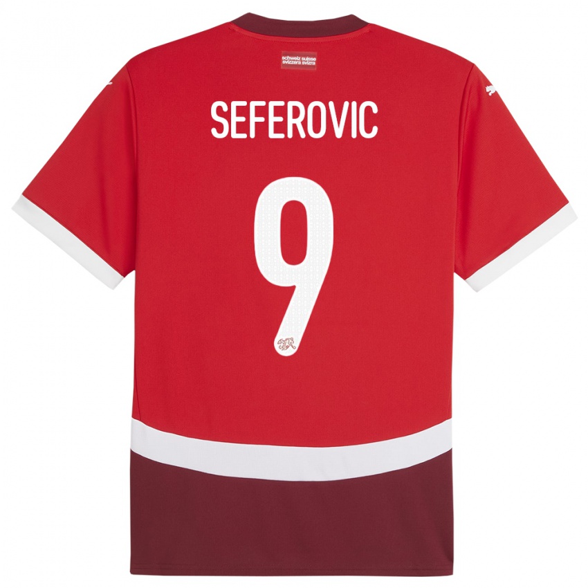 Dzieci Szwajcaria Haris Seferovic #9 Czerwony Domowa Koszulka 24-26 Koszulki Klubowe