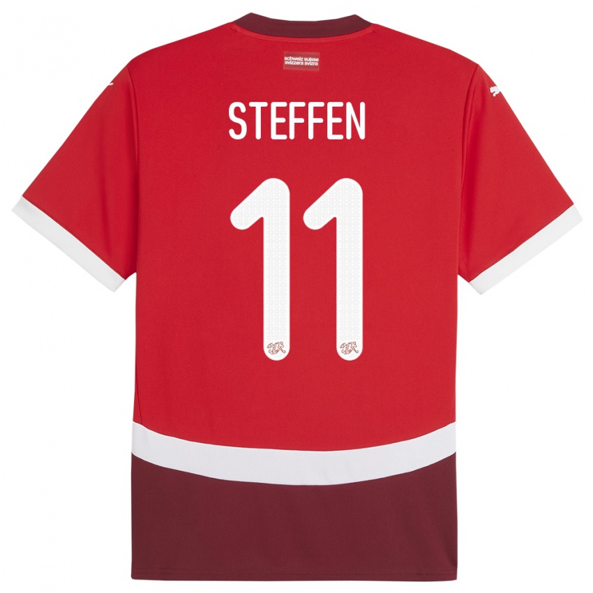 Dzieci Szwajcaria Renato Steffen #11 Czerwony Domowa Koszulka 24-26 Koszulki Klubowe