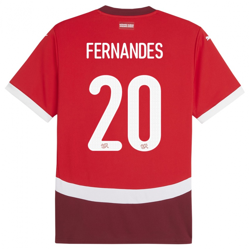 Dzieci Szwajcaria Edimilson Fernandes #20 Czerwony Domowa Koszulka 24-26 Koszulki Klubowe